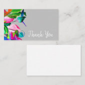 Carte De Correspondance Merci moderne floral aquarelle art (Devant / Derrière)