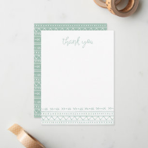 Carte De Correspondance Merci moderne Sage Boho