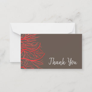Carte De Correspondance Merci moderne simple rouge art abstrait