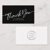 Carte De Correspondance Merci noir pour les petites entreprises (Devant / Derrière)