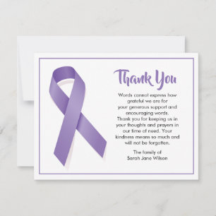 Carte De Correspondance Merci Note de funérailles Ruban violet tous les ca