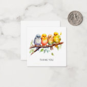Carte De Correspondance Merci personnalisé des oiseaux mignons (Devant/Arrière en situation)
