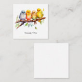 Carte De Correspondance Merci personnalisé des oiseaux mignons (Devant / Derrière)