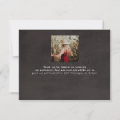 Carte De Correspondance Merci photo de graduation horizontale moderne (Dos)