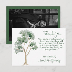 Carte De Correspondance Merci photo des funérailles de l'arbre, Sympathie