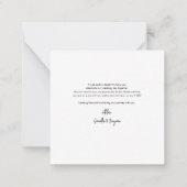 Carte De Correspondance Merci photo mariage à la main élégante (Dos)