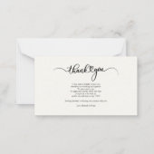 Carte De Correspondance Merci photo Mariage à lettres main moderne (Dos)