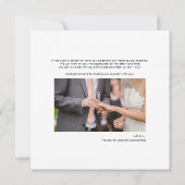 Carte De Correspondance Merci photo Mariage à lettres main moderne (Dos)