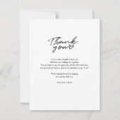 Carte De Correspondance Merci photo Mariage de script moderne (Dos)