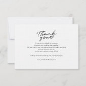 Carte De Correspondance Merci photo Mariage de script moderne (Dos)