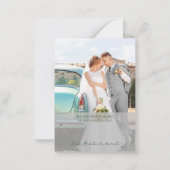 Carte De Correspondance Merci photo Mariage de verdure botanique (Dos)