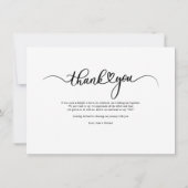 Carte De Correspondance Merci photo Mariage Lettré à la main (Dos)