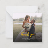 Carte De Correspondance Merci photo Mariage Lettré Budget (Devant)