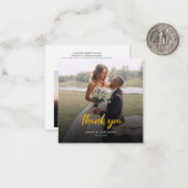 Carte De Correspondance Merci photo Mariage Lettré Budget (Devant/Arrière en situation)