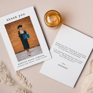 Carte De Correspondance Merci photo minimaliste simple graduation
