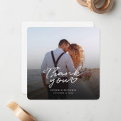 Carte De Correspondance Merci photo moderne chic à la main (Devant/Arrière en situation)