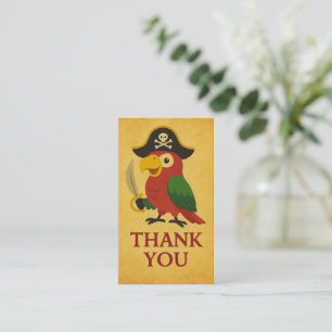 Carte De Correspondance Merci Pirate Nautilus Perroquet Or Rustique