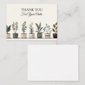 Carte De Correspondance Merci Plante verdoyant (Devant / Derrière)