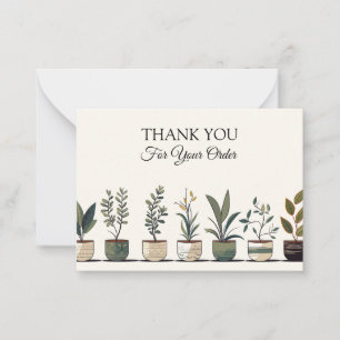 Carte De Correspondance Merci Plante verdoyant