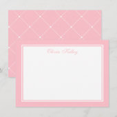 Carte De Correspondance Merci plat de cadre rose classique (Devant / Derrière)