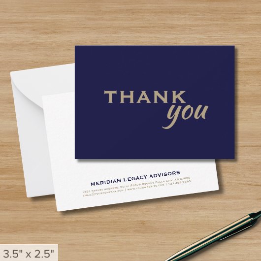 Carte De Correspondance Merci professionnel simple