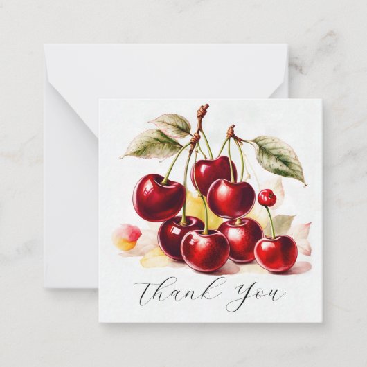 Carte De Correspondance Merci Red Cherries (Devant)