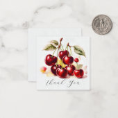 Carte De Correspondance Merci Red Cherries (Devant/Arrière en situation)