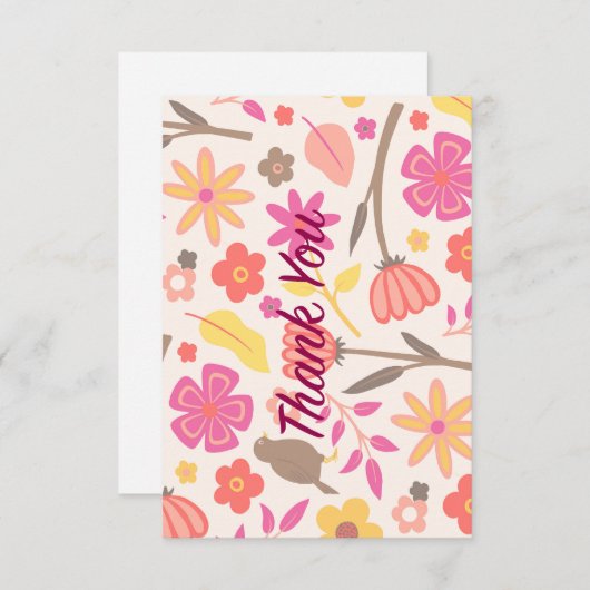 Carte De Correspondance Merci rétro (Devant / Derrière)