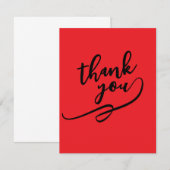 Carte De Correspondance Merci Rouge Clair Classique Unique Simple (Devant / Derrière)