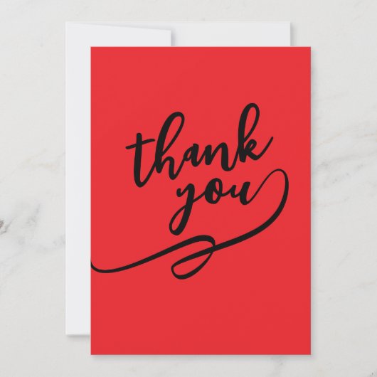 Carte De Correspondance Merci Rouge Écarlate Classique Unique Simple (Devant)