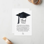 Carte De Correspondance Merci simple d'obtention du diplôme (Devant/Arrière en situation)