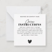 Carte De Correspondance Merci simple Instruction de soins cardiaques (Dos)