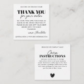 Carte De Correspondance Merci simple Instruction de soins cardiaques (Devant / Derrière)