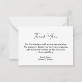 Carte De Correspondance merci simple mariage 4 photo budget (Dos)