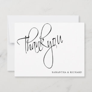 Carte De Correspondance Merci Simple Noir Et Blanc