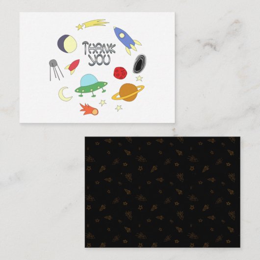 Carte De Correspondance Merci spatial (Devant / Derrière)