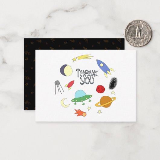 Carte De Correspondance Merci spatial (Devant/Arrière en situation)