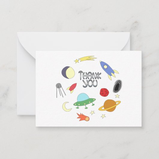 Carte De Correspondance Merci spatial (Devant)