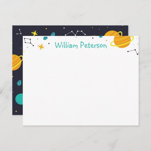 Carte De Correspondance Merci spatial (Devant / Derrière)