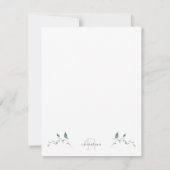 Carte De Correspondance Merci vierge simple Monogramme (Dos)