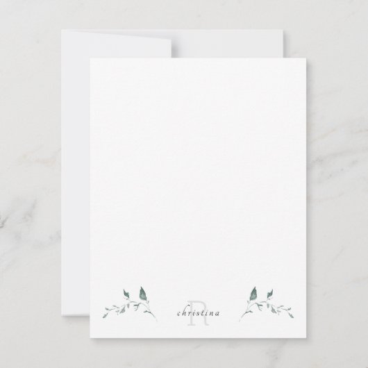 Carte De Correspondance Merci vierge simple Monogramme (Dos)