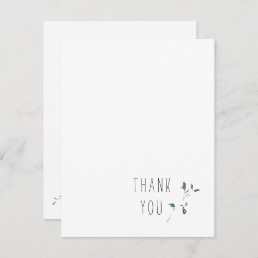 Carte De Correspondance Merci vierge simple Monogramme (Devant / Derrière)