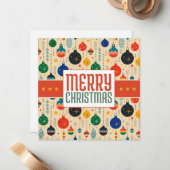 Carte De Correspondance Merry Christmas Retro Christmas Card (Devant/Arrière en situation)