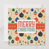 Carte De Correspondance Merry Christmas Retro Christmas Card (Devant)
