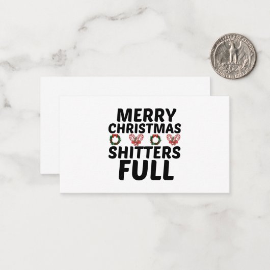 CARTE DE CORRESPONDANCE MERRY CHRISTMAS SHITTERS PLEIN (Devant/Arrière en situation)