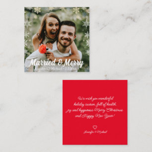 Carte De Correspondance merry&merry, flocons de neige mariage photo de vac