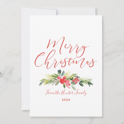 Carte De Correspondance Merry Mistletoe | Aquarelle (Devant)