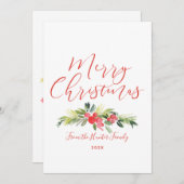 Carte De Correspondance Merry Mistletoe | Aquarelle (Devant / Derrière)