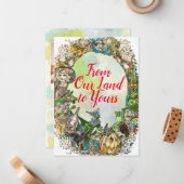 Carte De Correspondance Merveilleux Noël de la Famille du Magicien d'Oz (Devant/Arrière en situation)