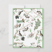 Carte De Correspondance Mésanges Baies et Pommes de Pin Aquarelle  (Dos)